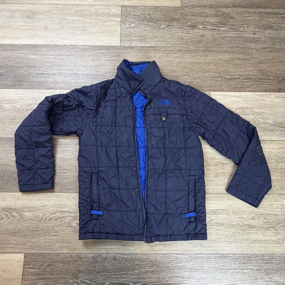 The North Face Jacket Boys Size 10-12 Blue Quilted Insulated Puffer Coat
